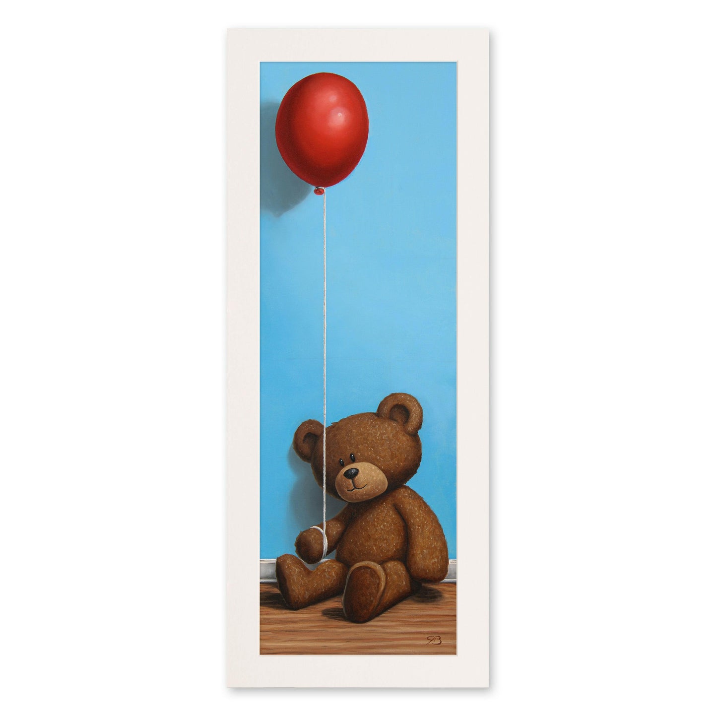 Teddy Bear with a Balloon (Sitting with balloon) - Open Edition Print