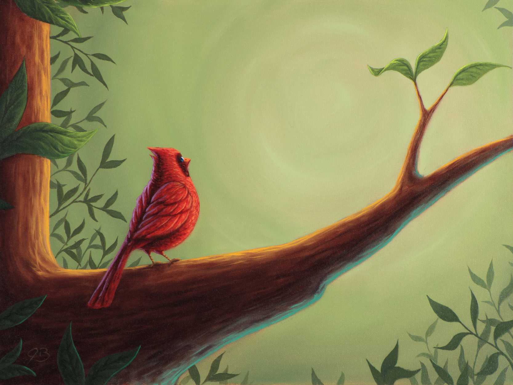 The Morning Cardinal Original Painting