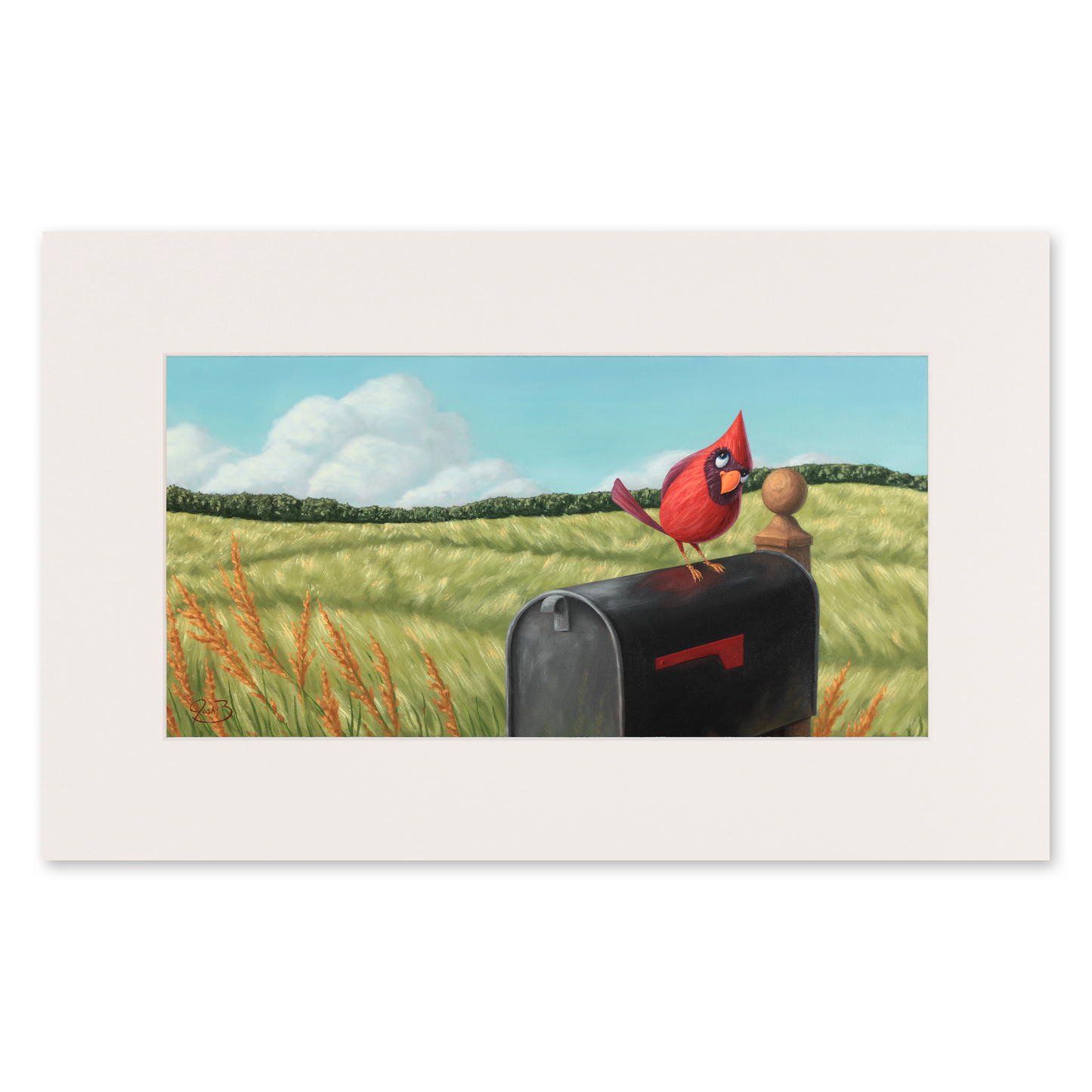 Cardinal on a Mailbox - Open Edition Print