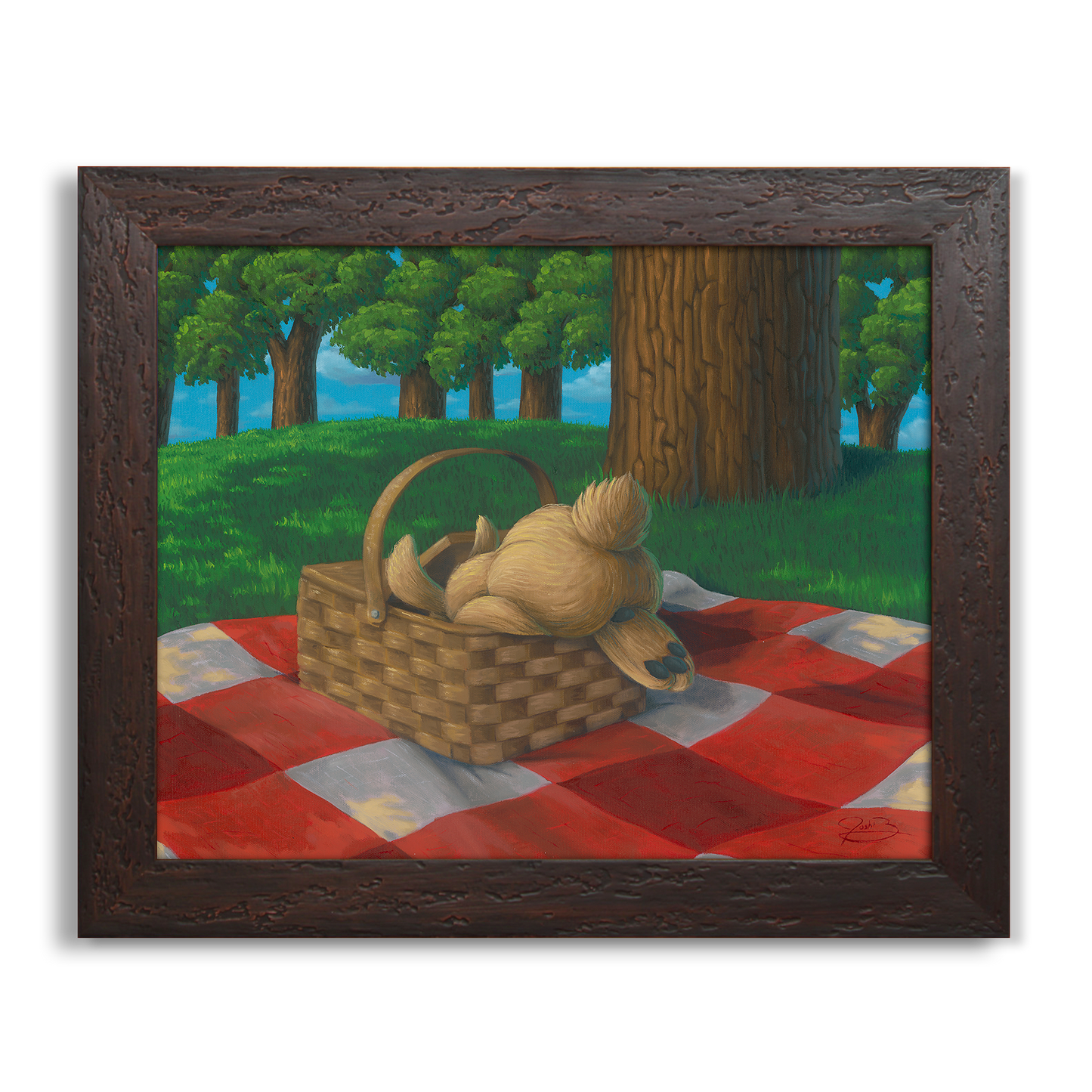 Bunny in the Basket - Original Painting