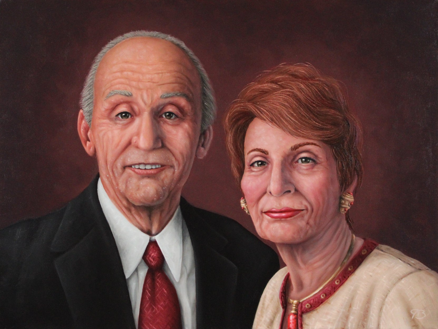 Portrait painting of David and Betty Berkman