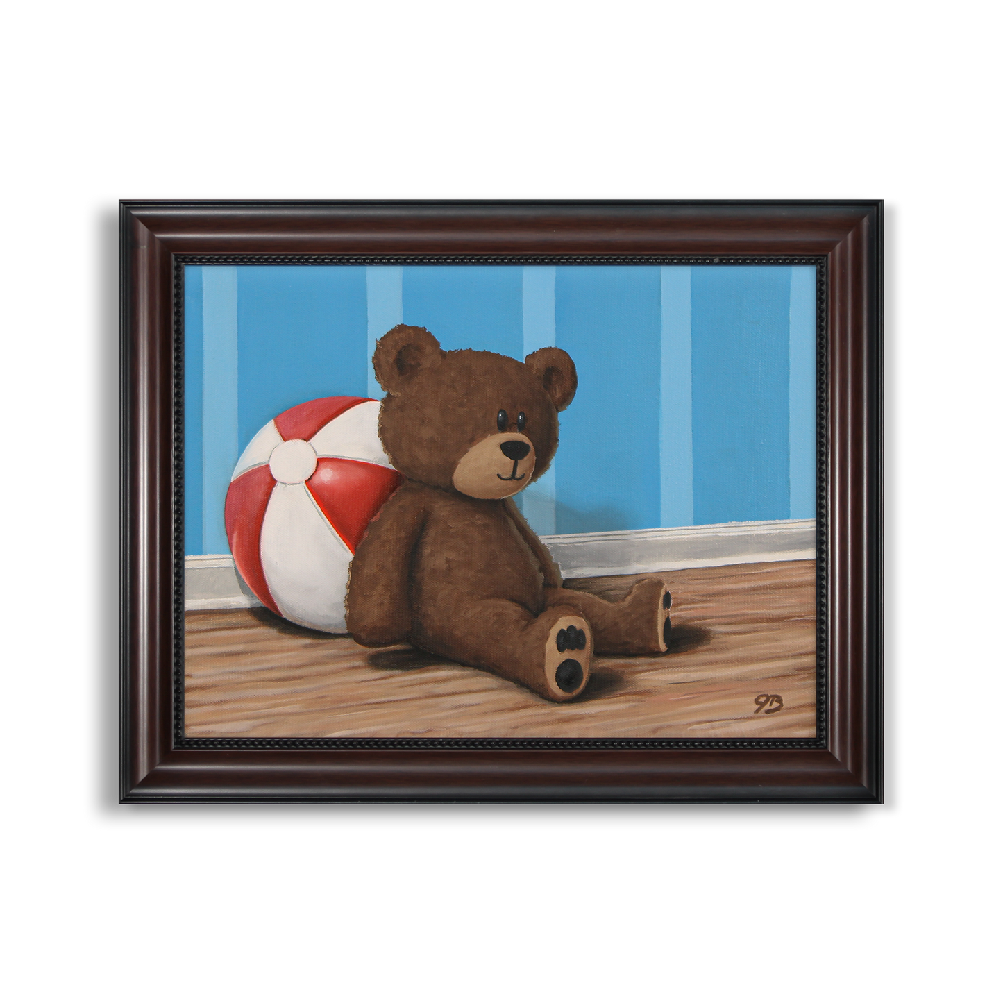 Teddy Bear and a Ball - Original Painting