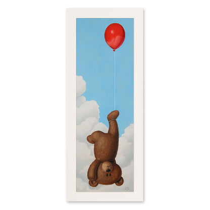 Teddy Bear with a Balloon (Carried by balloon) - Paper Print