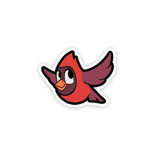 Cartoon cardinal bird sticker on a white background