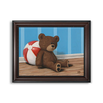 Teddy Bear and a Ball - Original Painting