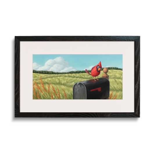 Cardinal on a Mailbox - Paper Print