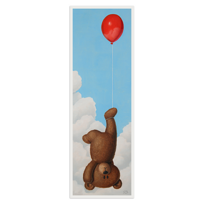 Teddy Bear with a Balloon (Carried by balloon) - Paper Print