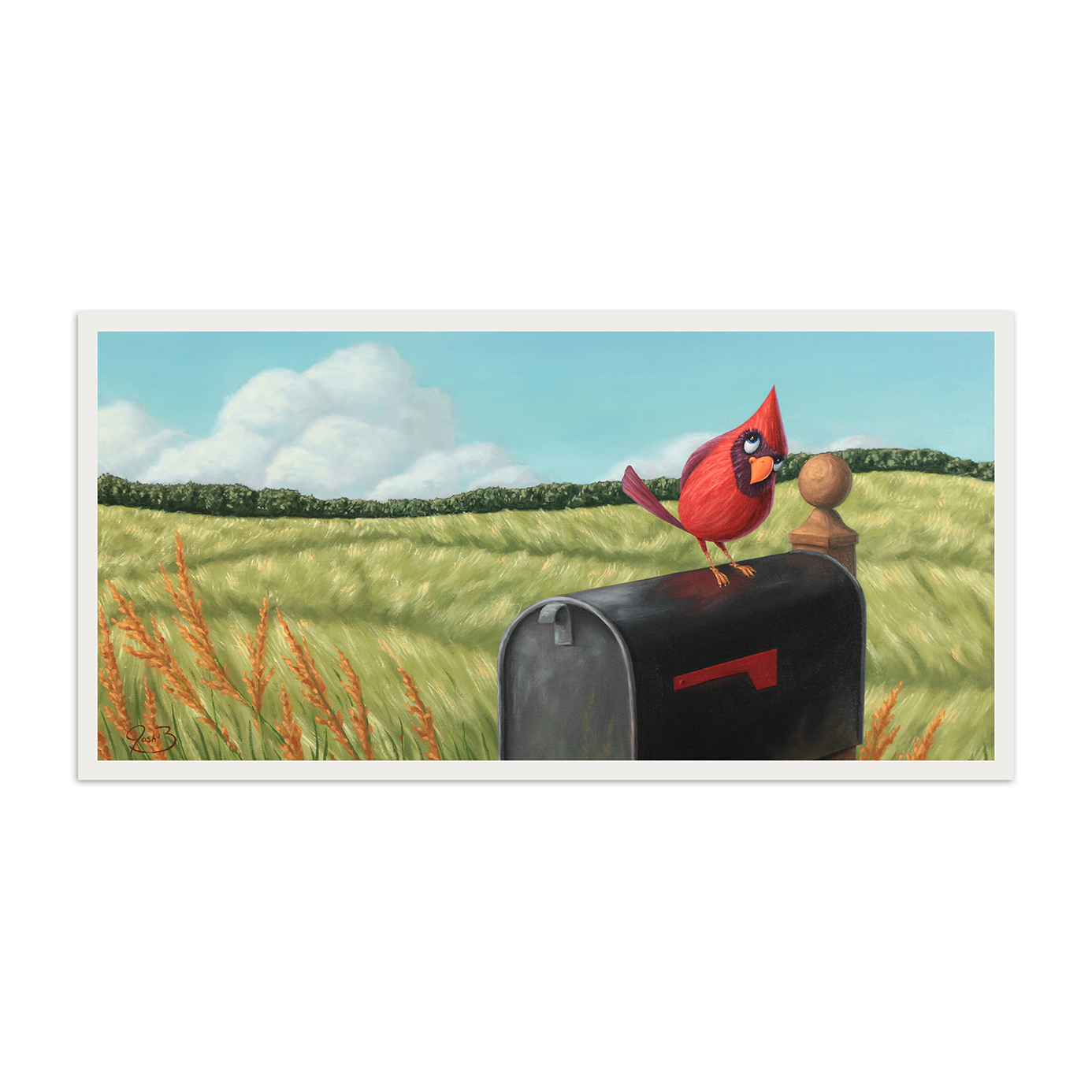 Cardinal on a Mailbox - Paper Print