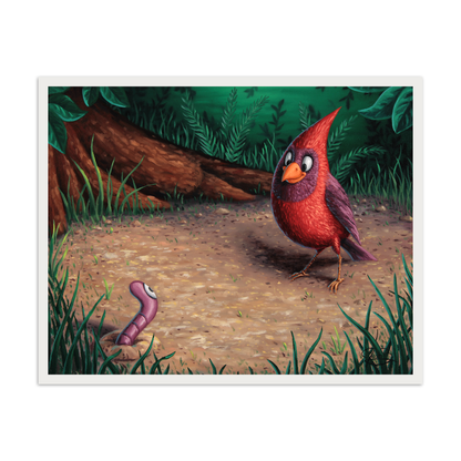 Cardinal and a Worm - Paper Print