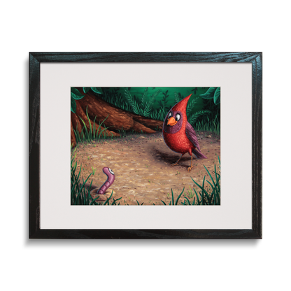 Cardinal and a Worm - Paper Print