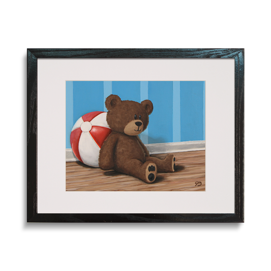 Teddy Bear and a Ball - Paper Print