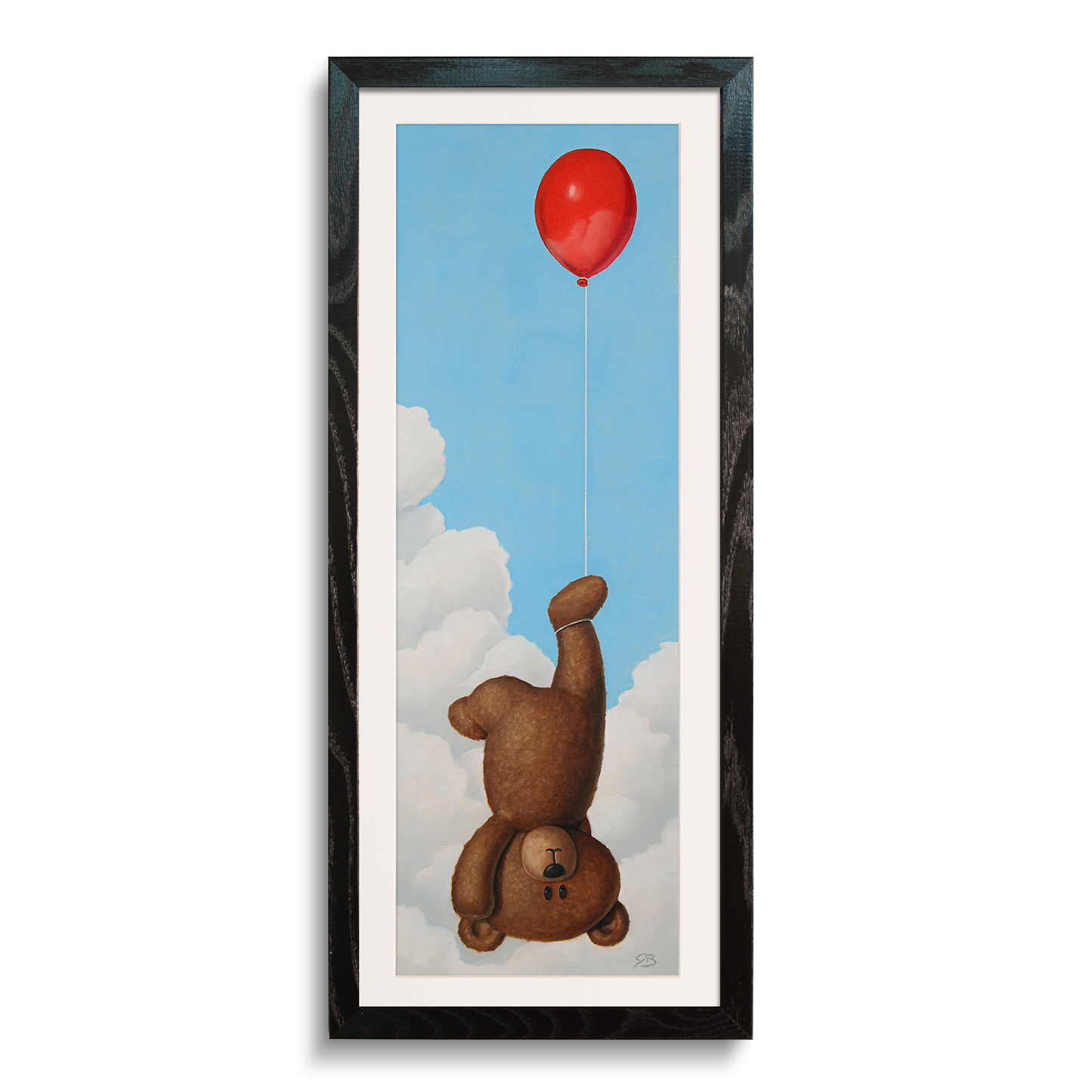 Teddy Bear with a Balloon (Carried by balloon) - Paper Print